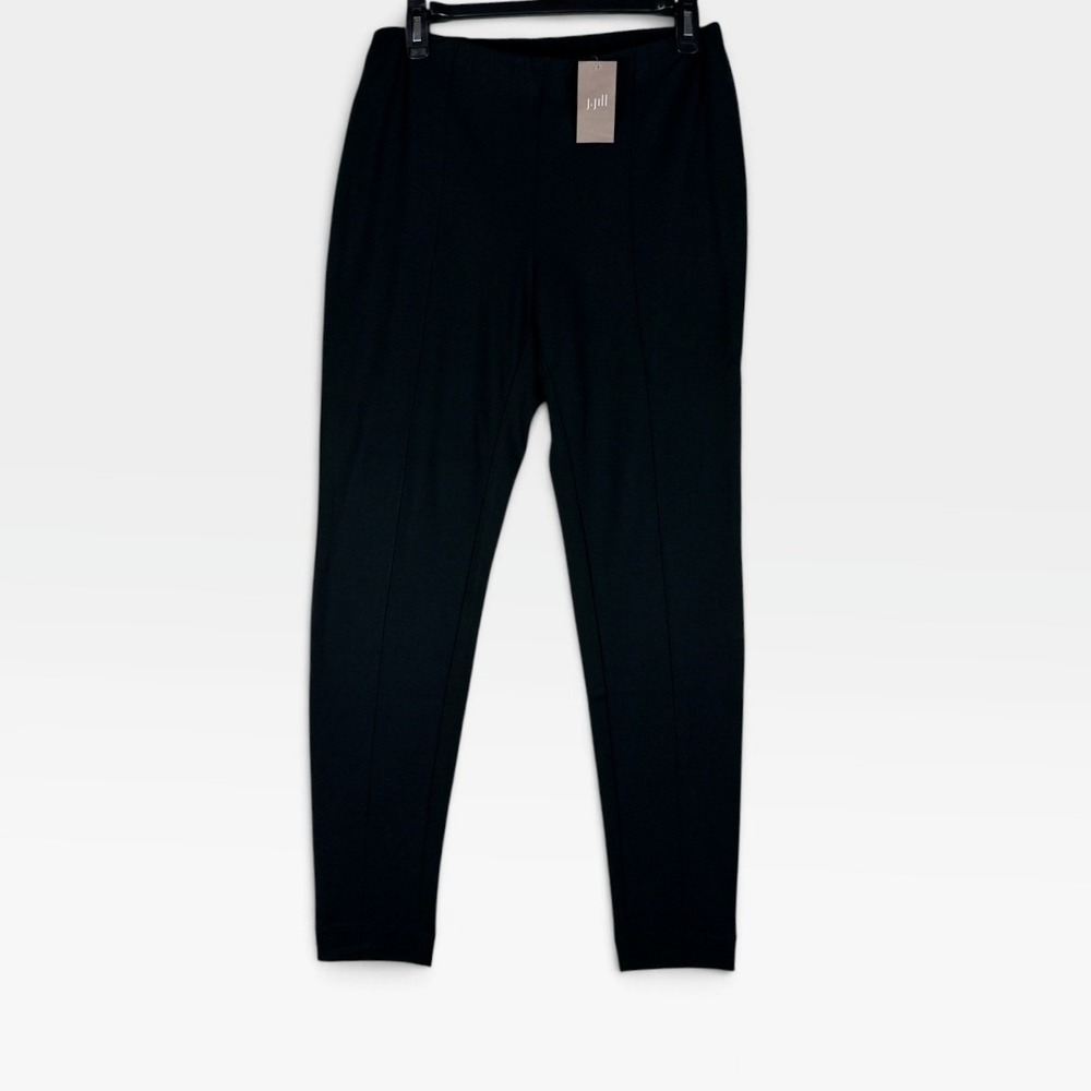 J. Jill Ponte Leggings Womens Medium Black Front Seam Stretch New